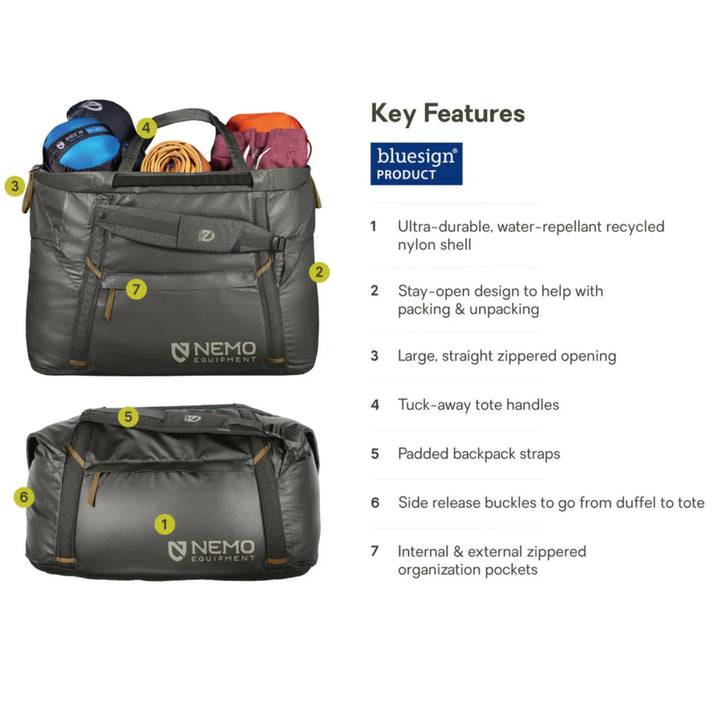 Nemo Equipment Double Haul™  70L Dual-Purpose Duffel & Tote
