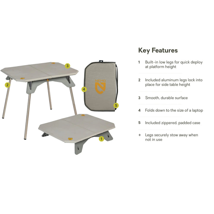 Nemo Equipment Moonlander™ Dual-Height Camp Table