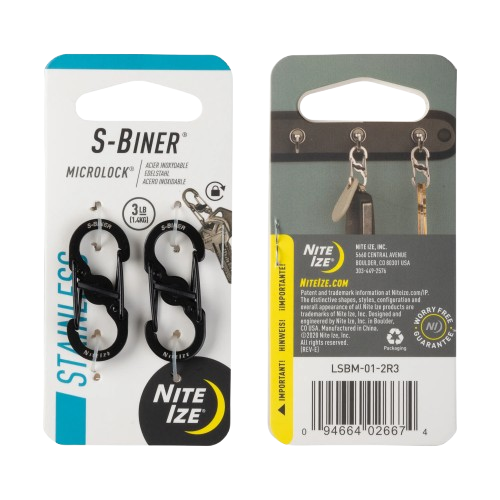 Nite Ize S-Biner MicroLock Stainless Steel 2 Pack