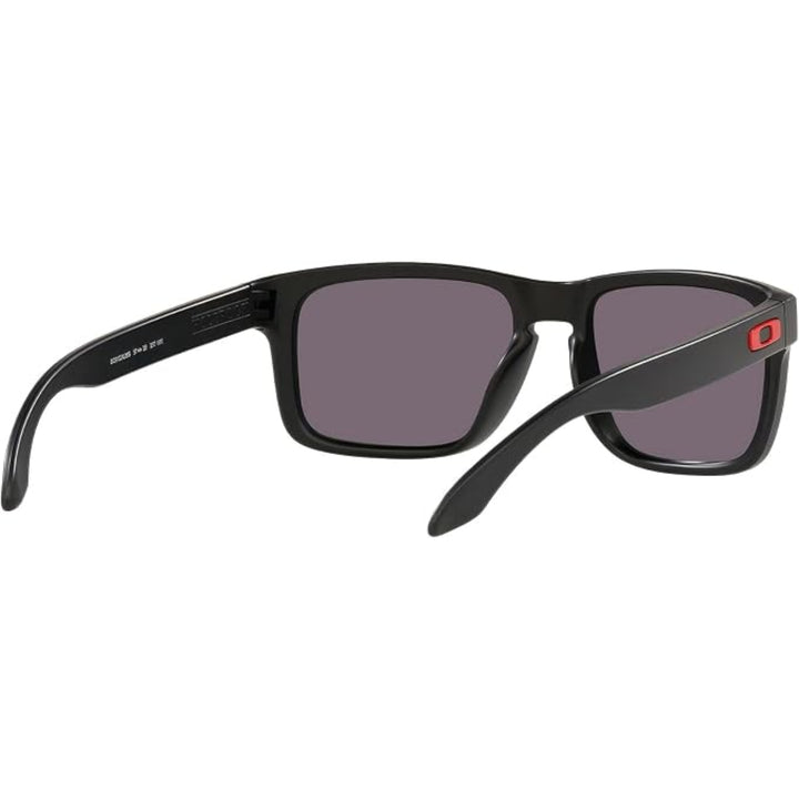 OAKLEY HOLBROOK OO9102 Sunglasses MATTE BLACK W/ PRIZM GREY RED ICON