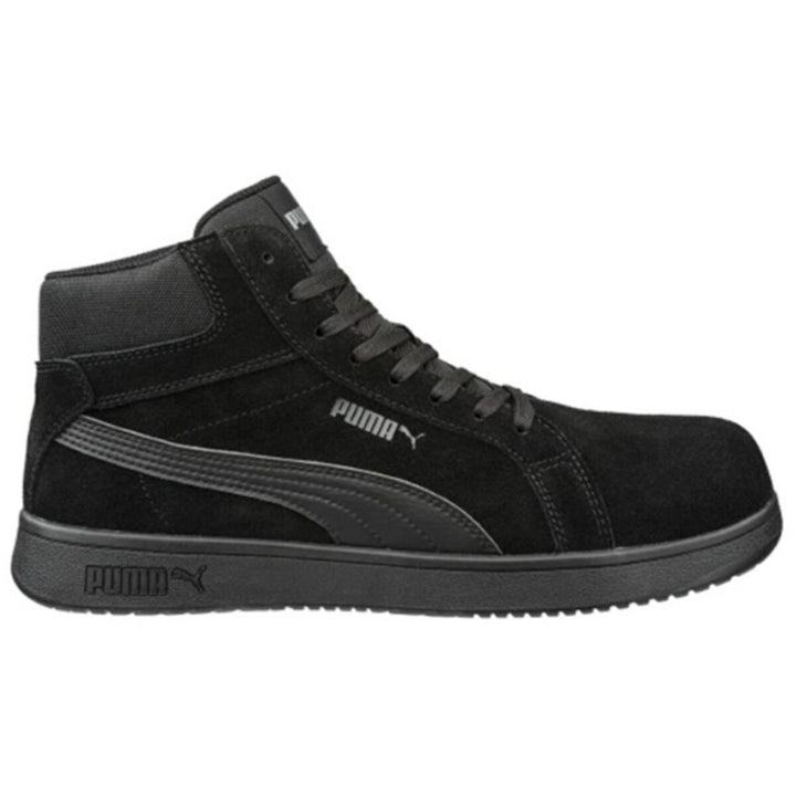 Puma Men's Iconic BLK/BLK Mid Suede Work Shoes
