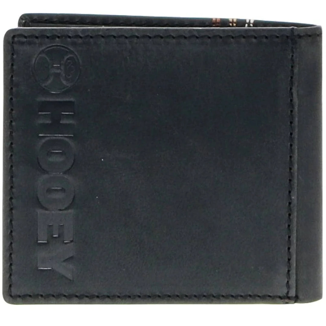 "RANGER" BIFOLD HOOEY WALLET EMBROIDERED BLACK LEATHER