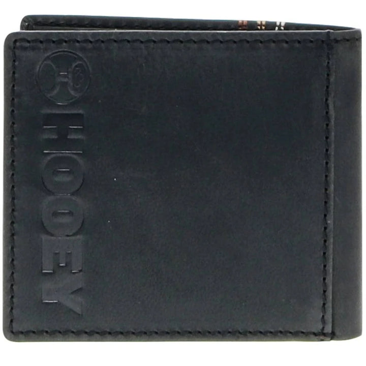 "RANGER" BIFOLD HOOEY WALLET EMBROIDERED BLACK LEATHER