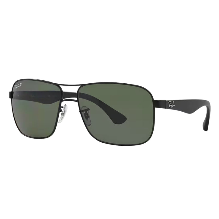 Ray-Ban Matte Black | Green Polarized | RB3516 006/9A