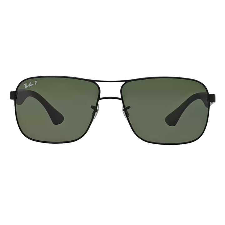 Ray-Ban Matte Black | Green Polarized | RB3516 006/9A