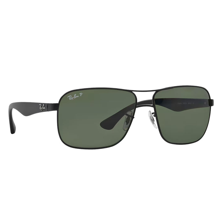 Ray-Ban Matte Black | Green Polarized | RB3516 006/9A