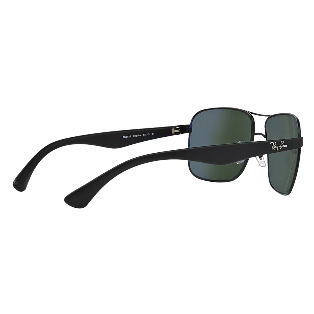 Ray-Ban Matte Black | Green Polarized | RB3516 006/9A