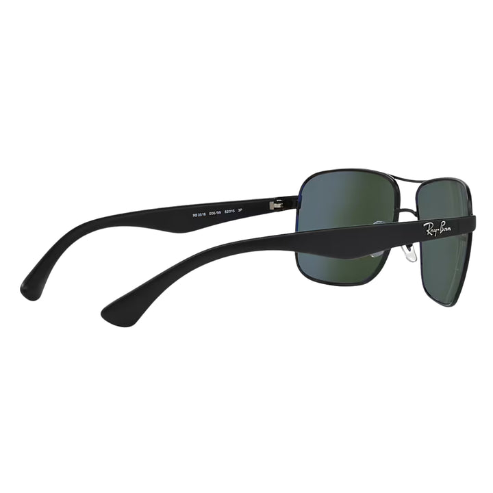 Ray-Ban Matte Black | Green Polarized | RB3516 006/9A