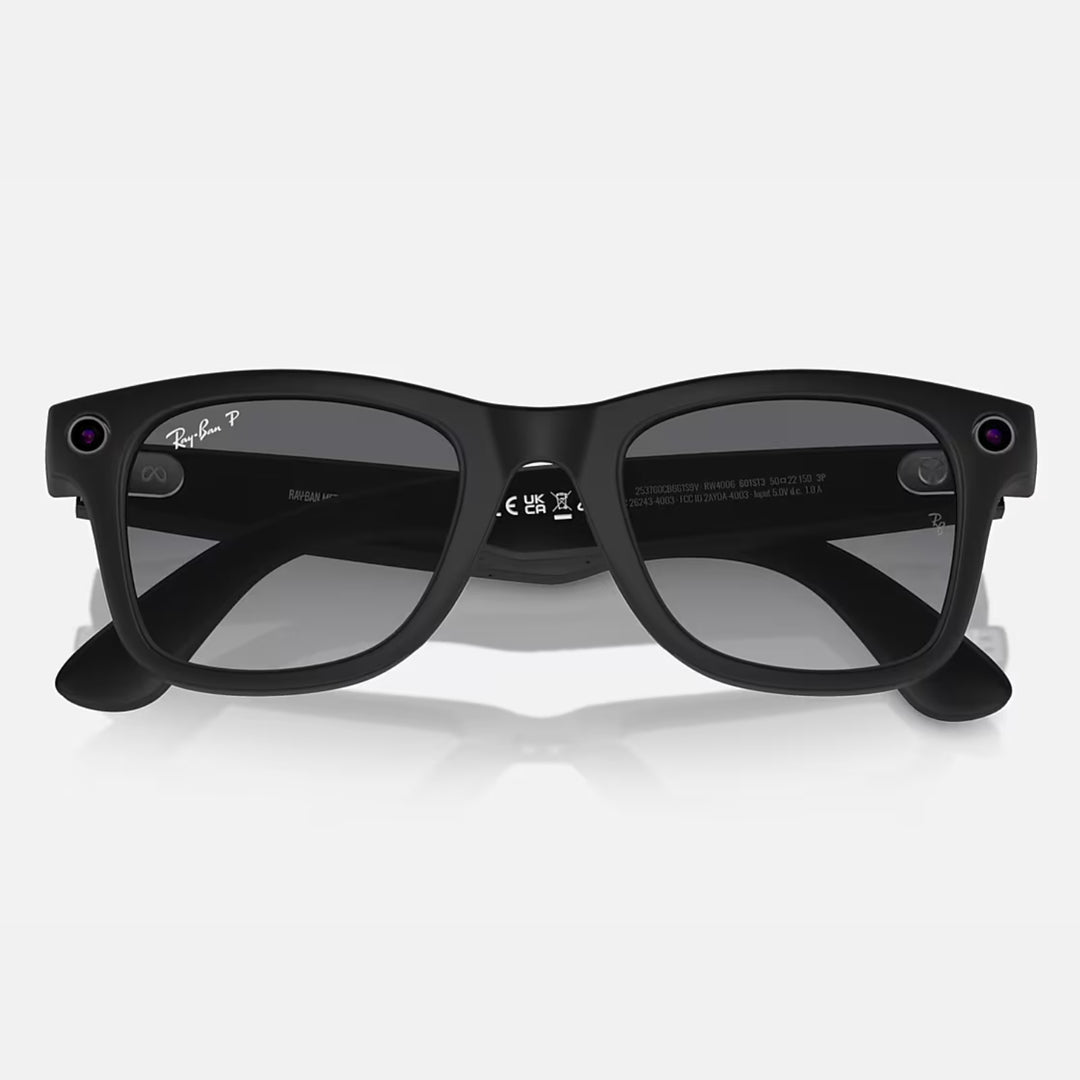 Ray-Ban Meta Wayfarer Gen 1 | Matte Black | Graphite Gradient Polarized | RW4006 601ST3 (Large)