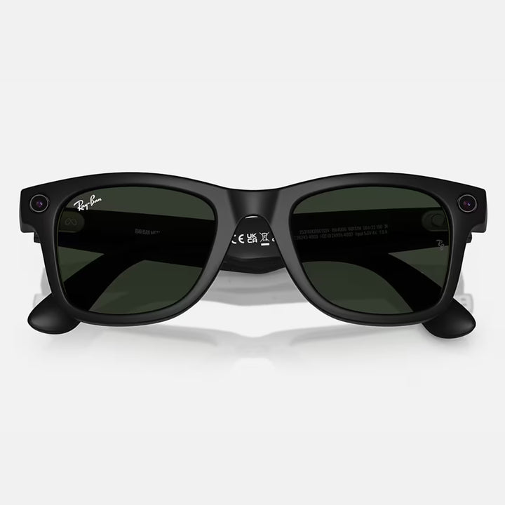 Ray-Ban Meta Wayfarer Gen 1 | Matte Black | Clear/Graphite Green Transitions® | RW4006 601S1M (Regular)
