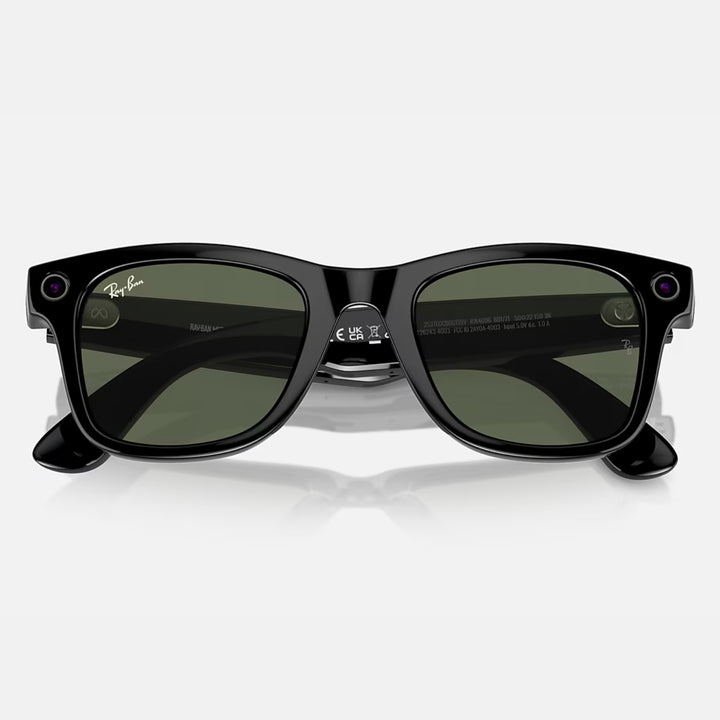 Ray-Ban Meta Wayfarer Gen 1 | Shiny Black | G-15 Green | RW4006 601/71 (Regular)