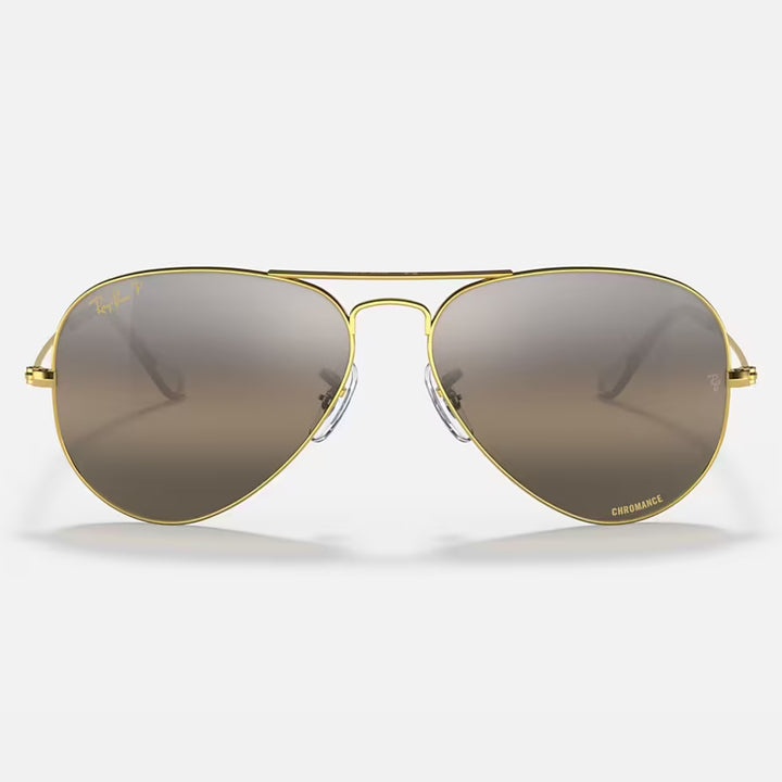 Ray Ban Aviator Chromance Polished Gold | Silver/Grey Chromance Polarized | RB3025 9196G3 (55-14)