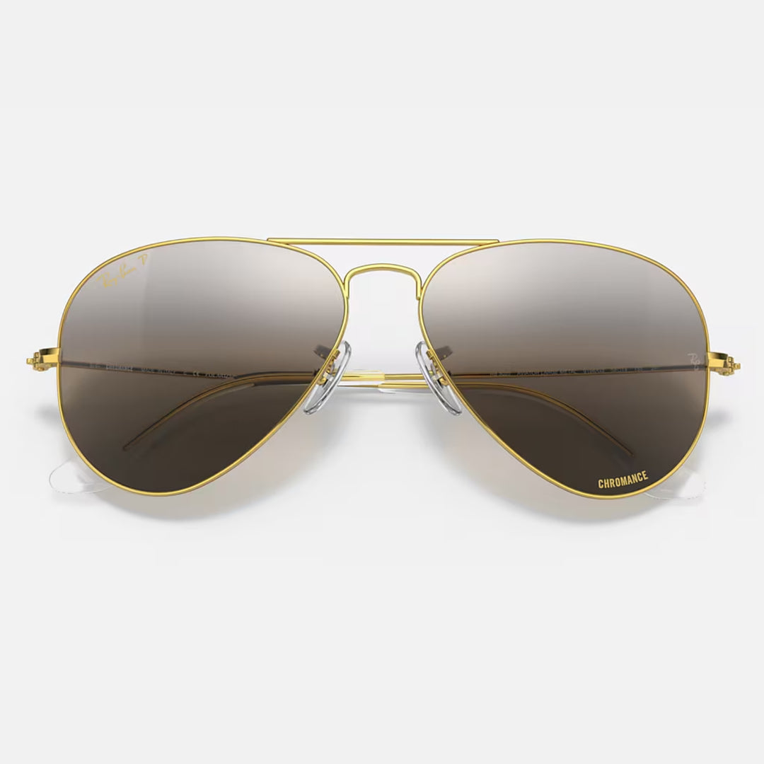 Ray Ban Aviator Chromance Polished Gold | Silver/Grey Chromance Polarized | RB3025 9196G3 (55-14)