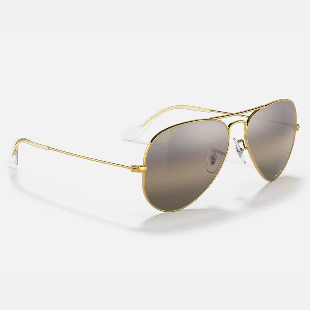 Ray Ban Aviator Chromance Polished Gold | Silver/Grey Chromance Polarized | RB3025 9196G3 (55-14)