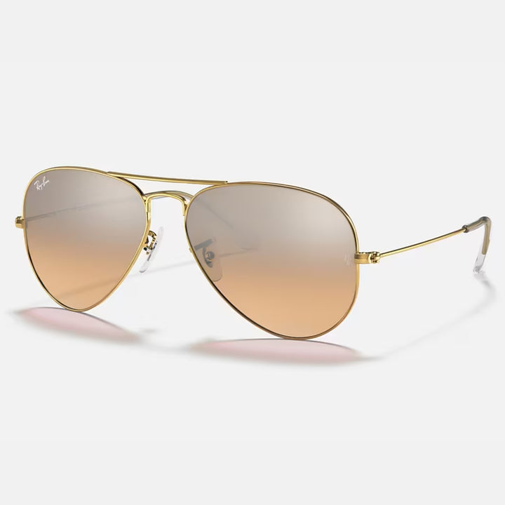 Ray Ban Aviator Gradient Polished Arista Gold | Silver/Pink Mirror Gradient | RB3025 001/3E (62-14)