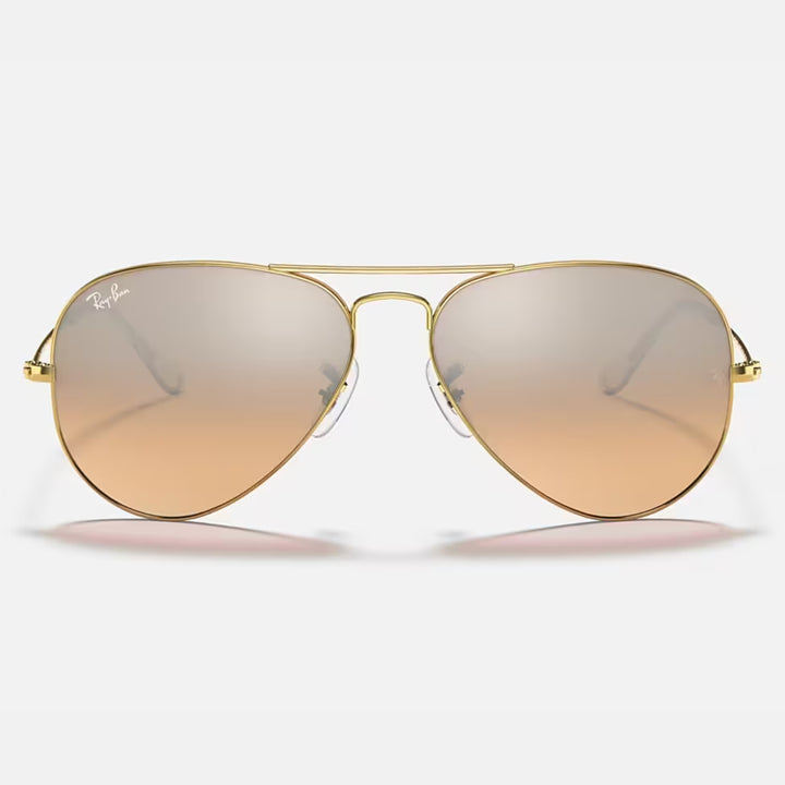 Ray Ban Aviator Gradient Polished Arista Gold | Silver/Pink Mirror Gradient | RB3025 001/3E (62-14)