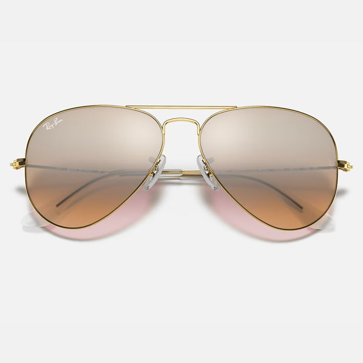 Ray Ban Aviator Gradient Polished Arista Gold | Silver/Pink Mirror Gradient | RB3025 001/3E (62-14)