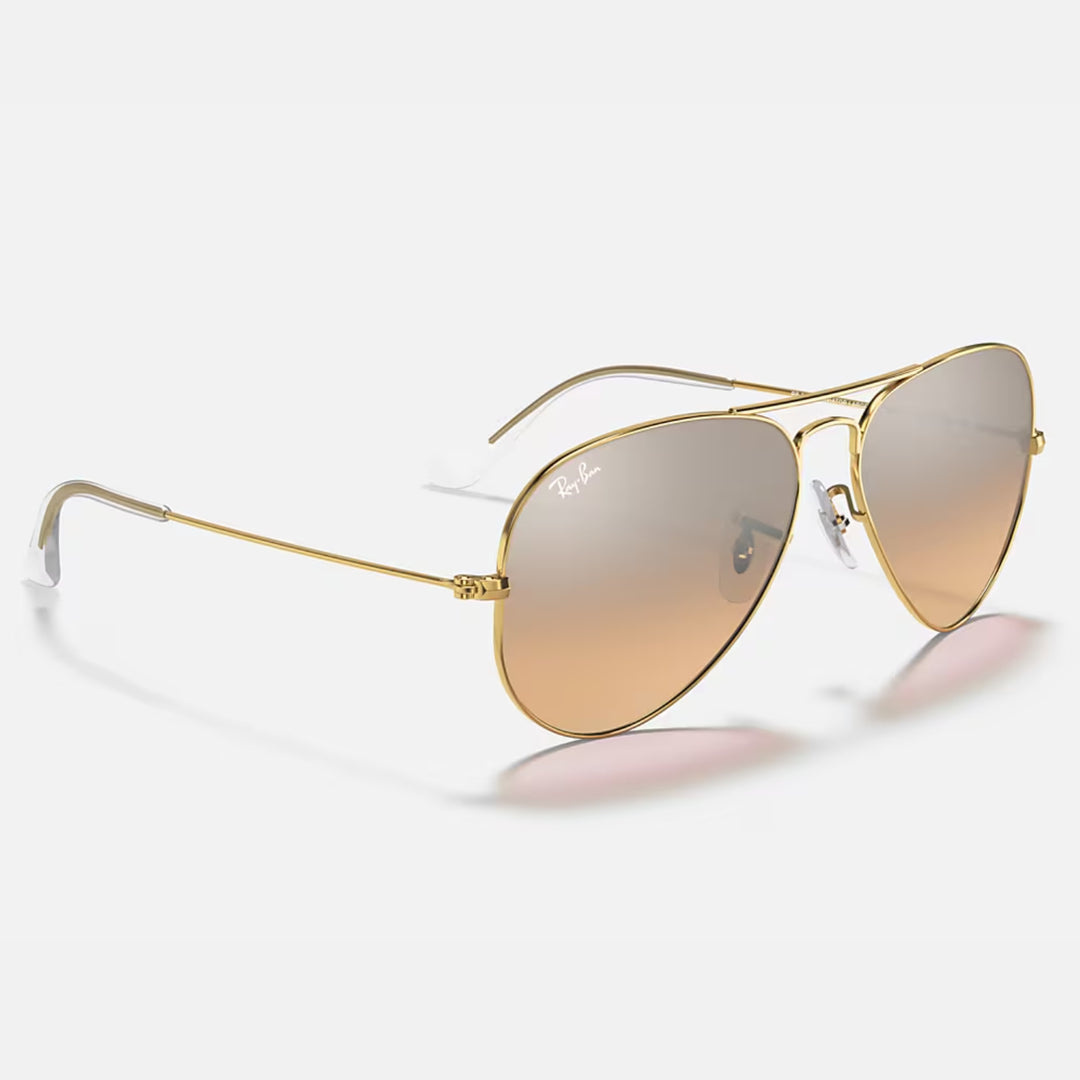 Ray Ban Aviator Gradient Polished Arista Gold | Silver/Pink Mirror Gradient | RB3025 001/3E (62-14)