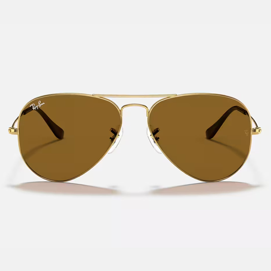 Ray Ban Aviator Large Metal Polished Arista Gold | B-15 Brown | RB3025 001/33 (58-14)