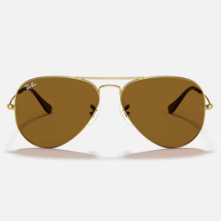 Ray Ban Aviator Large Metal Polished Arista Gold | B-15 Brown | RB3025 001/33 (58-14)