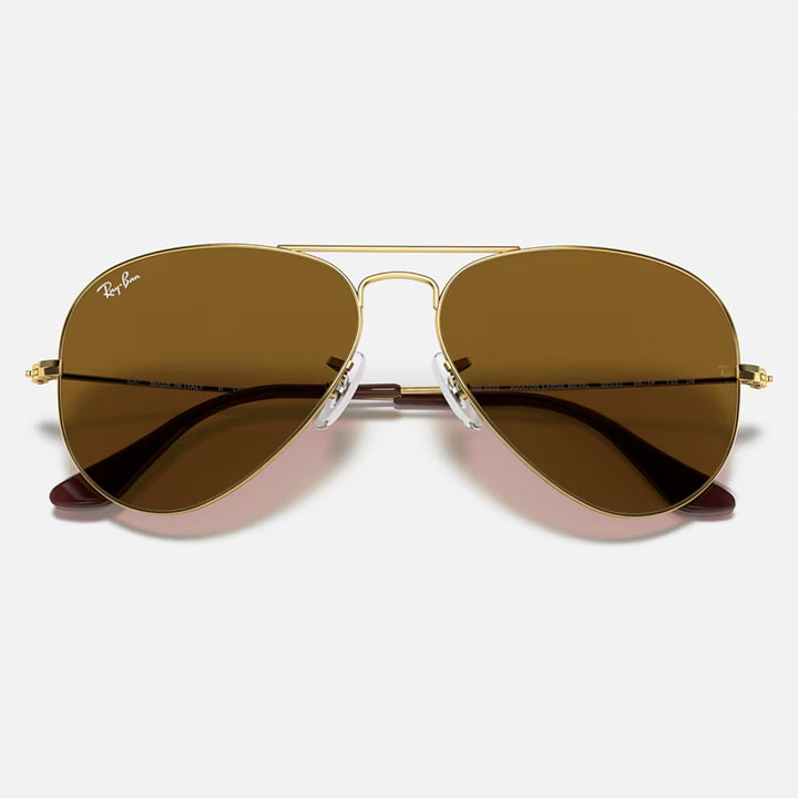 Ray Ban Aviator Large Metal Polished Arista Gold | B-15 Brown | RB3025 001/33 (58-14)