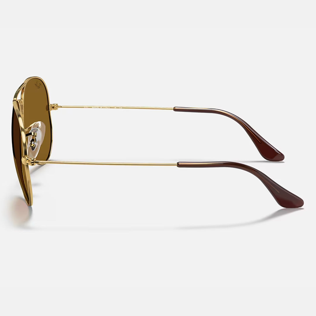 Ray Ban Aviator Large Metal Polished Arista Gold | B-15 Brown | RB3025 001/33 (58-14)