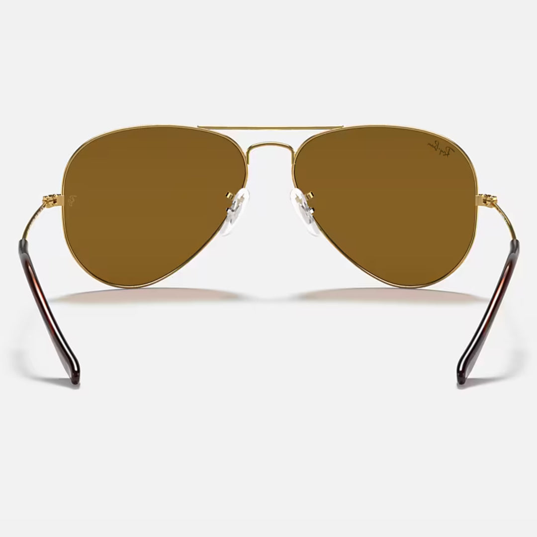 Ray Ban Aviator Large Metal Polished Arista Gold | B-15 Brown | RB3025 001/33 (58-14)