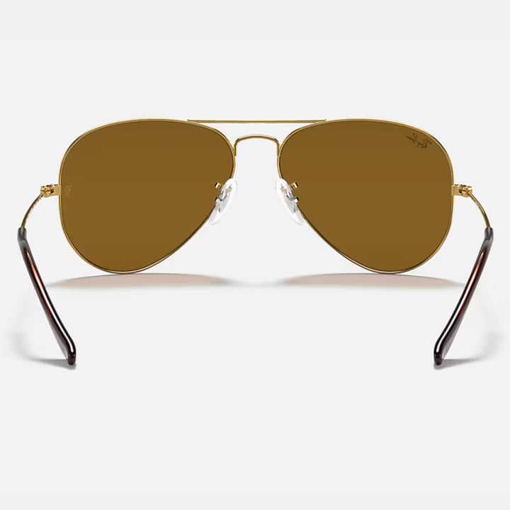 Ray Ban Aviator Large Metal Polished Arista Gold | B-15 Brown | RB3025 001/33 (58-14)