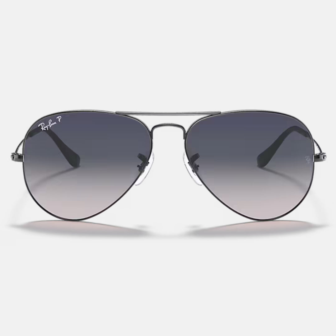 Ray Ban Aviator Large Metal Gunmetal | Blue/Grey Gradient Polarized | RB3025 004/78 (55-14)