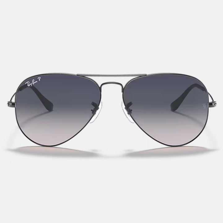 Ray Ban Aviator Large Metal Gunmetal | Blue/Grey Gradient Polarized | RB3025 004/78 (55-14)