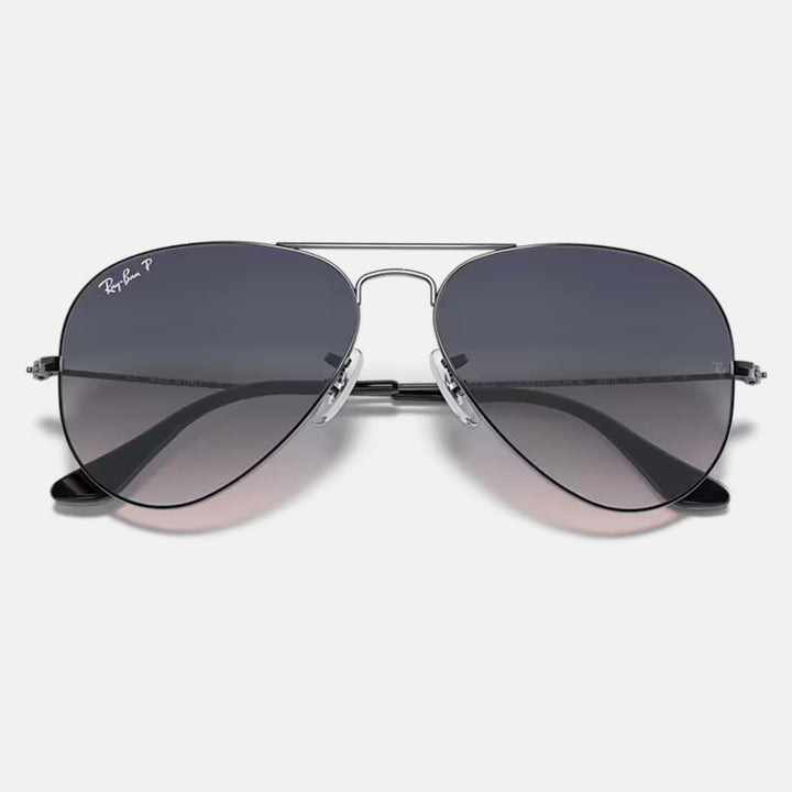 Ray Ban Aviator Large Metal Gunmetal | Blue/Grey Gradient Polarized | RB3025 004/78 (55-14)
