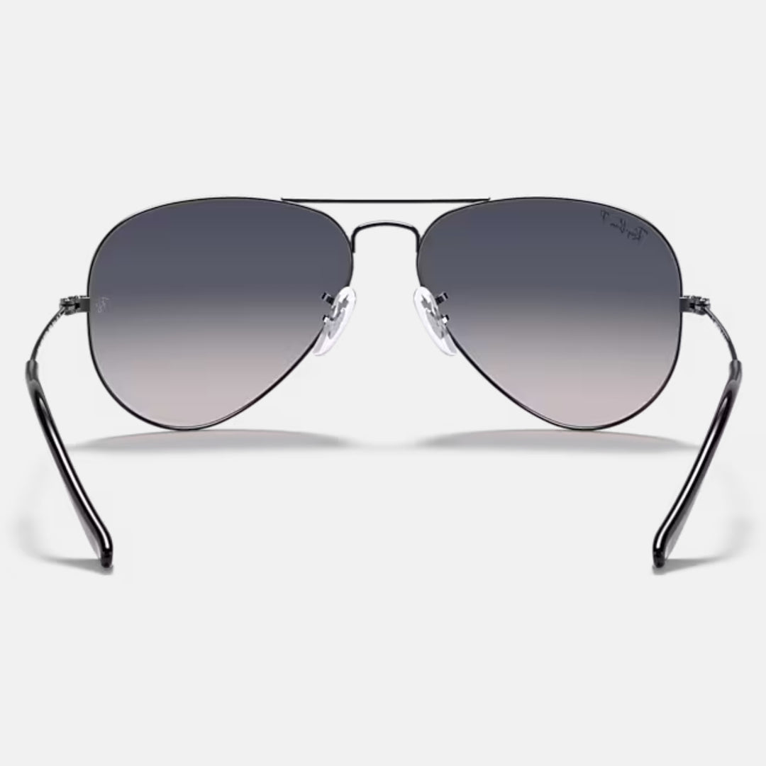 Ray Ban Aviator Large Metal Gunmetal | Blue/Grey Gradient Polarized | RB3025 004/78 (55-14)