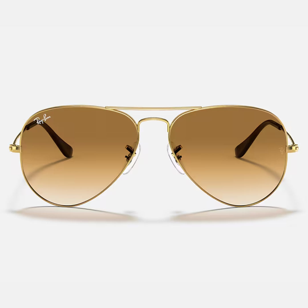 Ray Ban Aviator Large Metal Polished Arista Gold | Clear Brown Gradient | RB3025 001/51 (55-14)
