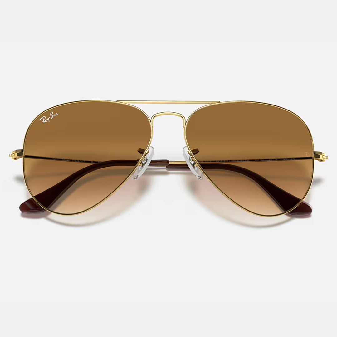 Ray Ban Aviator Large Metal Polished Arista Gold | Clear Brown Gradient | RB3025 001/51 (55-14)