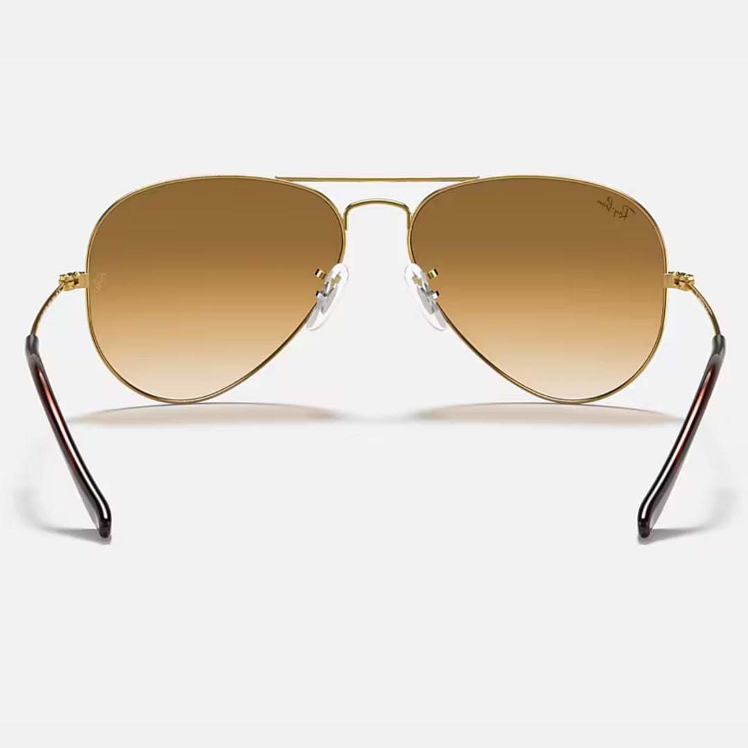 Ray Ban Aviator Large Metal Polished Arista Gold | Clear Brown Gradient | RB3025 001/51 (55-14)