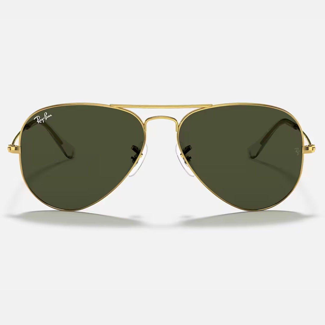 Ray Ban Aviator Large Metal Polished Arista Gold | G-15 Green | RB3025 W3234 (55-14)