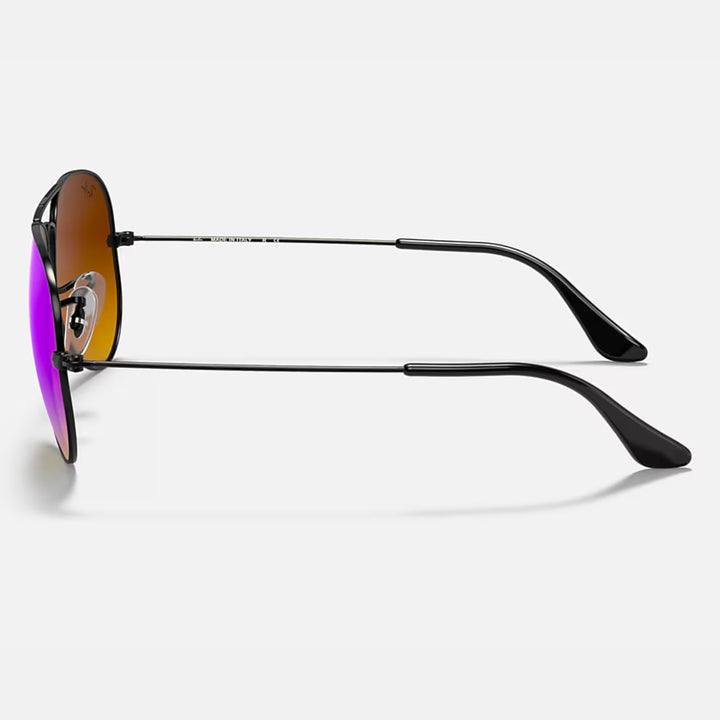 Ray Ban Aviator Large Metal Polished Black | Blue Flash | RB3025 002/4O (62-14)