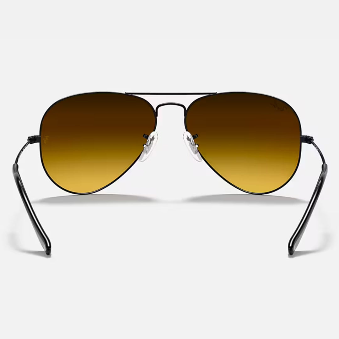 Ray Ban Aviator Large Metal Polished Black | Blue Flash | RB3025 002/4O (62-14)