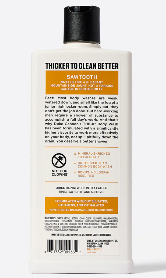 Duke Cannon Thick Body Wash