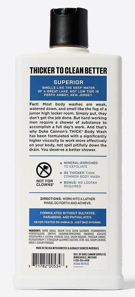 Duke Cannon Thick Body Wash