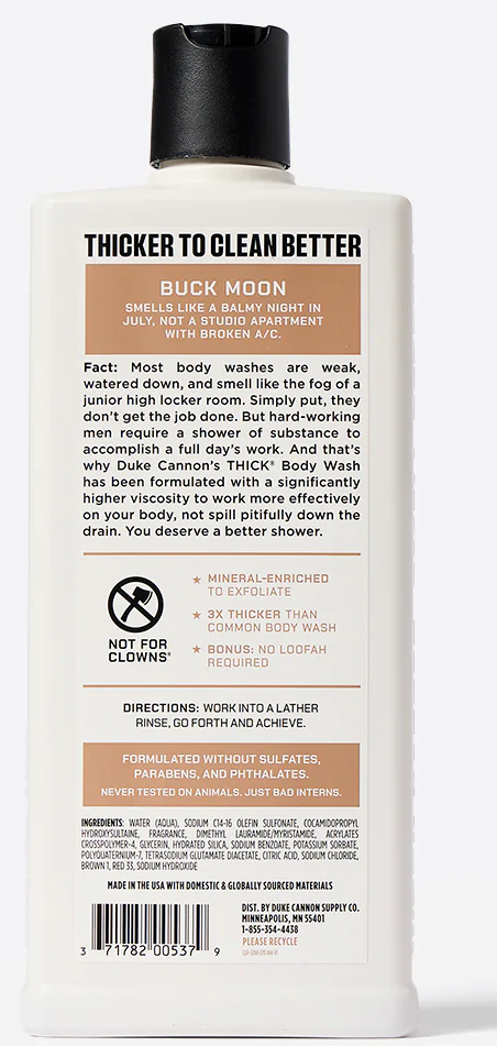 Duke Cannon Thick Body Wash