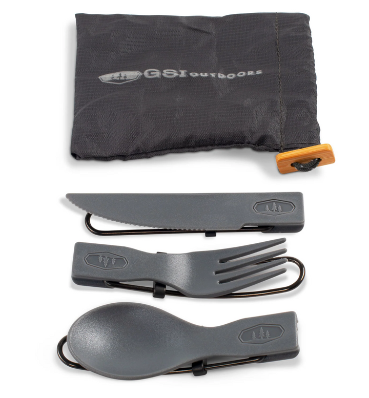 GSI Outdoors TEKK Trio Folding Cutlery Set for Hiking