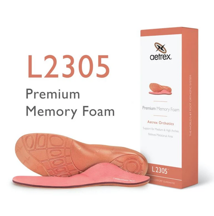 Aetrex Women's L2305 Premium Memory Foam Orthotics With Metatarsal Support
