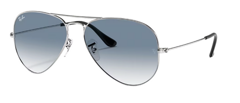 Ray-Ban RB3025 Aviator Large Metal Silver | Clear Gradient Blue