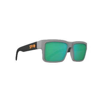 Spy Montana Matte Gray Translucent Black Frames l Happy Bronze Light Green Spectra Mirror Lens
