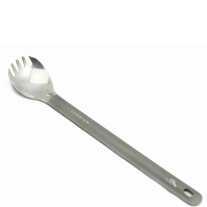 TOAKS Titanium Long Handle Spork with Polished Bowl