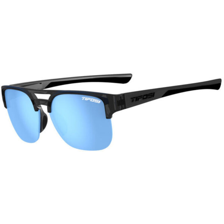Tifosi Salvo Crystal Smoke Frames l Smoke Tint w/ Blue Mirror Lens