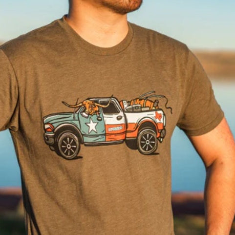 Wild Tribute Men's "I Love Texas Truck" T-Shirt