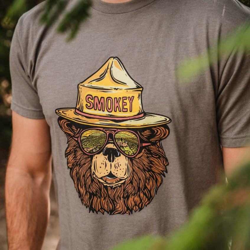 Wild Tribute Men's "Smokey the Groovy Bear" T-Shirt