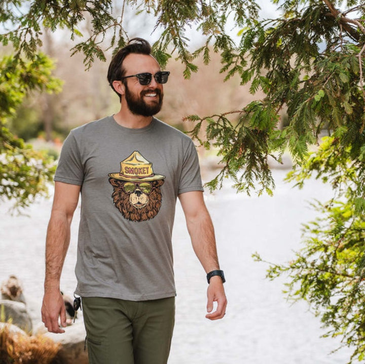 Wild Tribute Men's "Smokey the Groovy Bear" T-Shirt